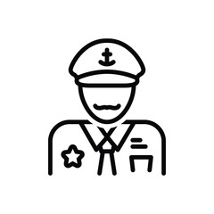 Black line icon for captain skipper