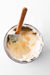 Organic butter in can storage