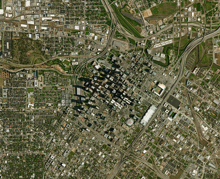 High resolution Satellite image of Houston, USA (Isolated imagery of USA. Elements of this image furnished by NASA)