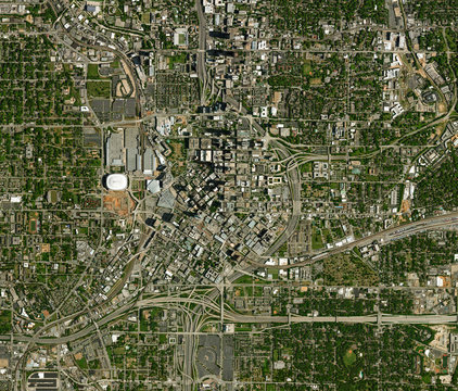 High resolution Satellite image of Atlanta, USA (Isolated imagery of USA. Elements of this image furnished by NASA)