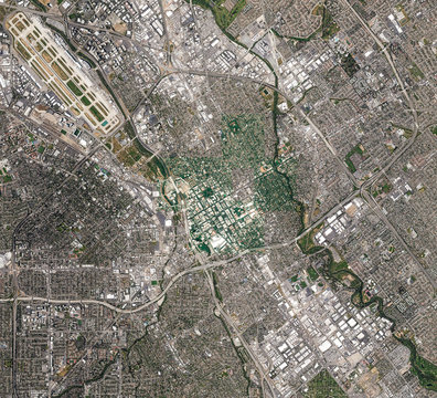 High resolution Satellite image of San Jose, USA (Isolated imagery of USA. Elements of this image furnished by NASA)