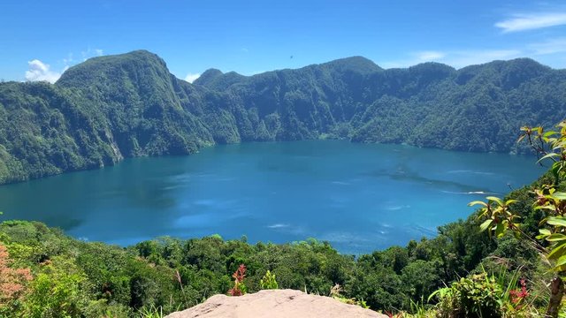 Footage of  Lake Holon in T'boli Sount Cotabato with no people and only water and mountain in the background.