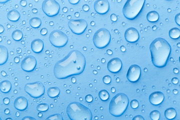 Blue water drops background