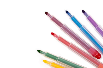 Colorful Felt Tip Pens .Multicolored Felt-Tip Pens .Multicolored Felt-Tip Pens isolated on a white background .