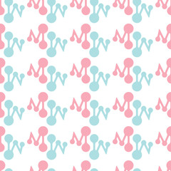Vector pastel pink and blue atoms vertical lines