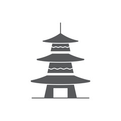 Fototapeta premium Asian pagoda vector icon symbol architecture isolated on white background