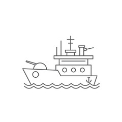 Battleship vector icon navy symbol isolated on white background