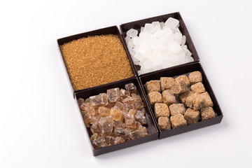 various types of sugar - brown, white, granulated, cane sugar