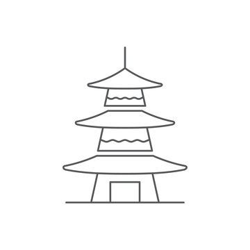 Asian pagoda vector icon symbol architecture isolated on white background