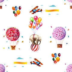 Seamless background with balloons