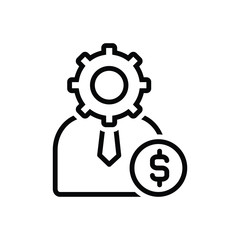 Black line icon for management