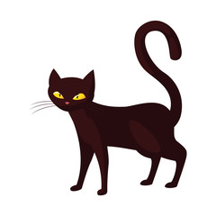 Fototapeta premium black cat happy halloween celebration design