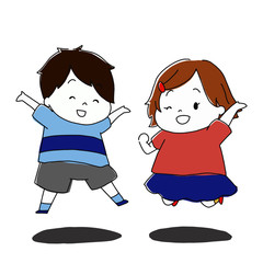 ジャンプする子どもたち