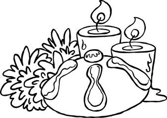 Bread of the dead black and white - pan de muerto