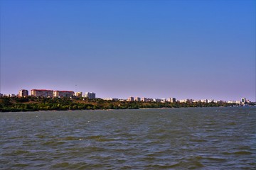 Galati city seen from the Danube