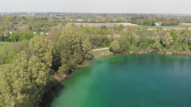 Lake Feringasee in Munich Germany with a drone made in 4k 30fps