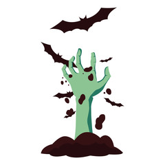 zombie hand happy halloween celebration design