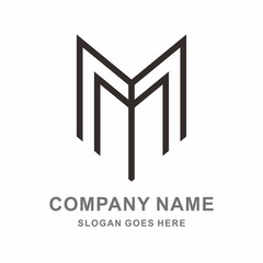 Monogram Letter M Business Company Vector Logo Design Template