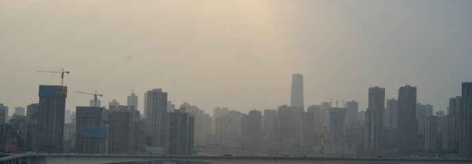 Chongqing  skyline at sunset