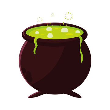 cauldron potion happy halloween celebration design