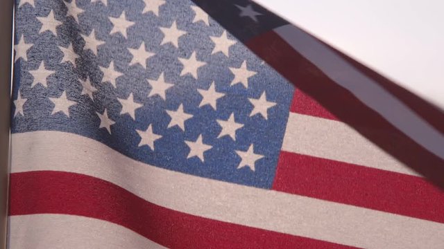 American Flag Waving Close Up HD Slow Motion