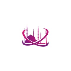 Sultan Ahmed Mosque Logo In Purple Color