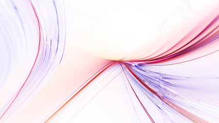 Abstract violet background element on white. Fractal graphics 3d Illustration. Three-dimensional composition of glowing lines and motion blur traces. Movement and innovation concept.