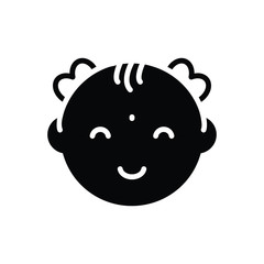 Black solid icon for baby 