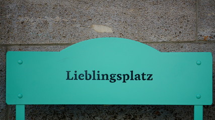 Schrift Lieblingsplatz