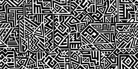 Wall murals Ethnic style Creative ethnic style vector seamless pattern. Unique geometric vector swatch. Perfect for screen background, site backdrop, wrapping paper, wallpaper, textile and surface design. Trendy boho tile.
