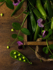 Still life with green pea