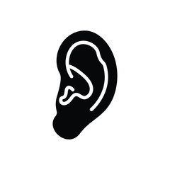 Black solid icon for ear audible