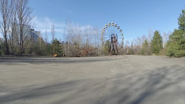 Chernobyl shoots from ground and above,
Star Wormwood, Kopachi village and check it's kindergarten,  new sarcophagus of Reactor #4 , Red Forest and Pripyat road sign, swimming pool, Duga 3