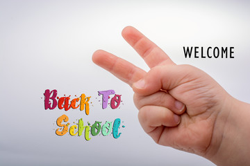 Hand making a  number two gesture