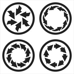 Vector flat arrows icon for web design. 