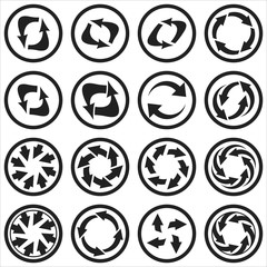 Vector flat arrows icon for web design. 