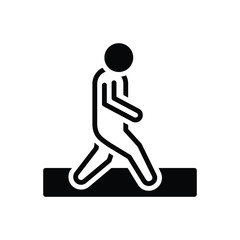 Black solid icon for walk