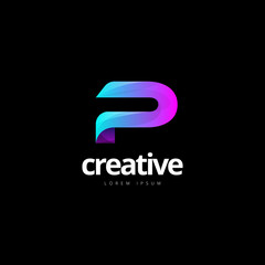 Vibrant Trendy Colorful Creative Letter P Logo