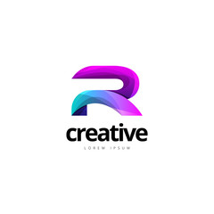 Vibrant Trendy Colorful Creative Letter R Logo