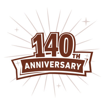 140 years anniversary logo design . 140th years logo. One hundred and forty years vector and illustration.