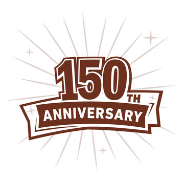150 years anniversary logo design . 150th years logo. One hundred and fifty years vector and illustration.