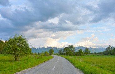 a road leading to the Fagaras mountains