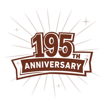 195 years anniversary logo design . 195th years logo. One hundred and ninety-five years vector and illustration.