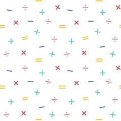 Mathematical symbols seamless pattern background, vector illustration