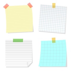 Note paper or sticky note vector set