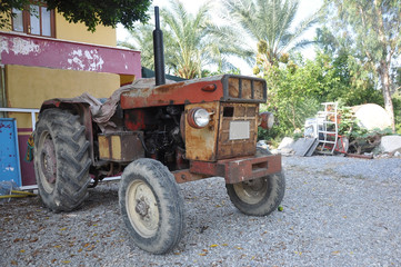 An old tractor used for cultivating land in hot countries.