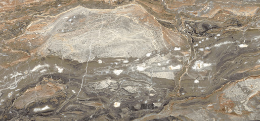 Crystal marble texture background with brown-grey curly veins, It can be used for interior-exterior home decoration and ceramic tile surface.