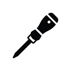 Black solid icon for screwdriver 