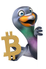 Fun pigeon - 3D Illustration