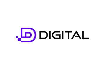 digital logo with letter D symbol ready to use